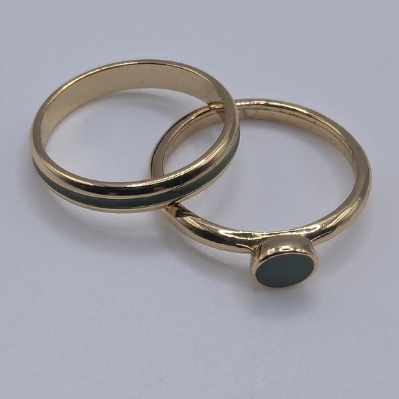 Gold and green American Apparel rings - Picture 2 of 5